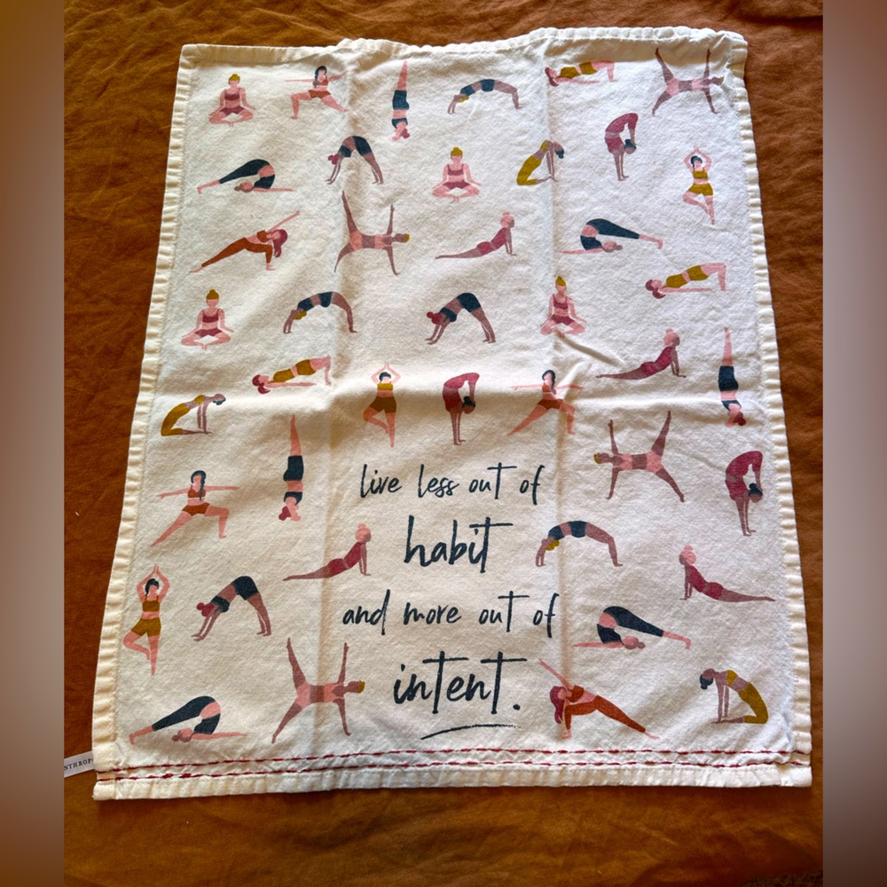 Anthropologie yoga dish towel